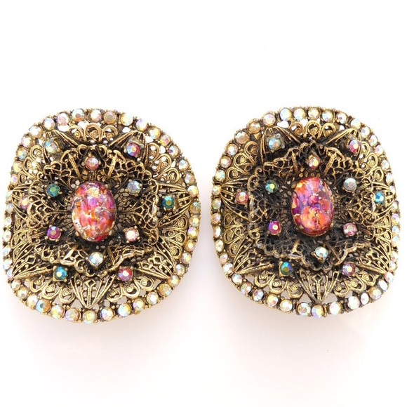 Musi Other 95s Vintage Musi Xl Gold Rhinestone Shoe Clips Poshmark